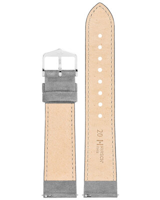 Correa de cuero Hirsch Osiris L 03433030-2, gris, piel de becerro, longitud L, Quick Release