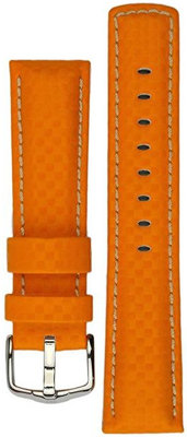Correa de cuero Hirsch Carbon L 02592076-2, naranja, piel de becerro, longitud L, Quick Release