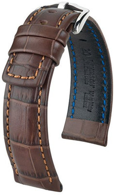 Correa de piel marrón oscuro Hirsch Grand Duke L 02528010-2 (Teletina)