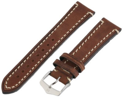 correa de cuero Hirsch Liberty L 10900210-2, marrón, piel de ternero, longitud L, Quick Release