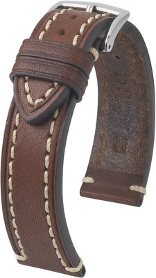 Correa de cuero marrón oscuro Hirsch Liberty L 10900210-2 (Teletina)