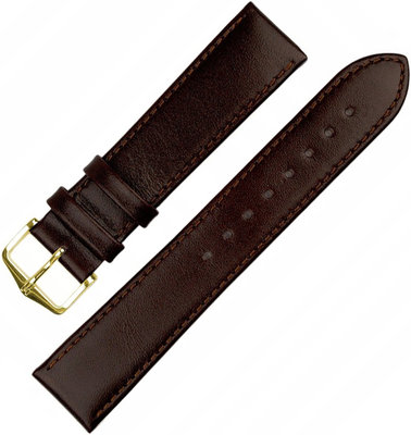 Correa de cuero Hirsch Osiris L 03475010-1, marrón, piel de becerro, longitud L, Quick Release