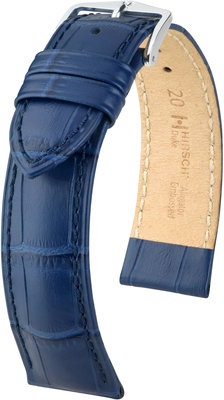 Correa de piel azul oscuro Hirsch Duke L 01028080-2 (Teletina)