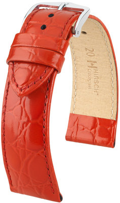Correa de piel roja Hirsch Crocograin M 12302820-2 (Teletina)