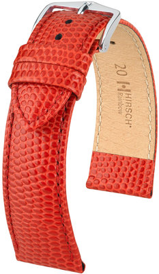 Correa de piel roja Hirsch Rainbow M 12302620-2 (Teletina)