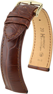Correa de piel marrón Hirsch Genuine Alligator L10220719-1 (Piel de cocodrilo)