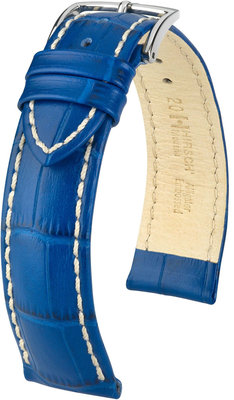 Correa de piel azul Hirsch Modena L 10302885-2 (Teletina)