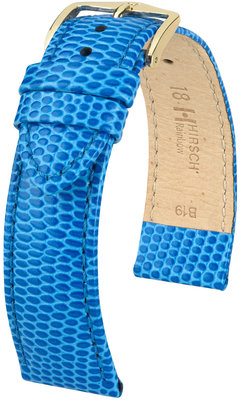Correa de piel azul Hirsch Rainbow M 12302685-1 (Teletina)