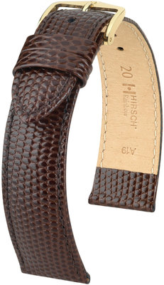 Correa de piel marrón oscuro Hirsch Rainbow M 12302610OE-1 (Teletina) Open End