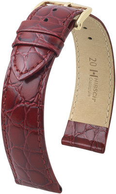 Correa de piel burdeos Hirsch Crocograin M 12302860-1 (Teletina)
