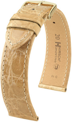 Correa de piel beige Hirsch Genuine Croco L 18920890-1 (Piel de cocodrilo) Hirsch selection