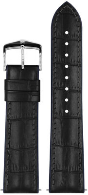 correa de cuero Hirsch Andy L 0928028050-2, negro, piel de ternero/caucho natural, longitud L, Quick Release