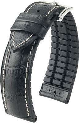 Correa negra Hirsch George L 0925128050-2 (Teletina / caucho natural)