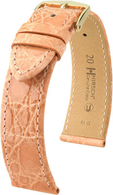 Correa de piel naranja claro Hirsch Genuine Croco L 18920822 (Piel de cocodrilo) Hirsch selection