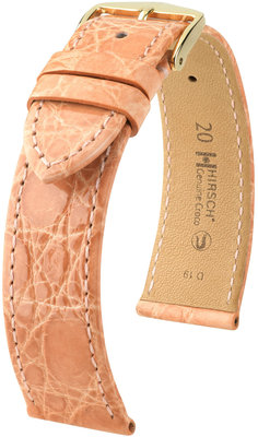 Correa de piel naranja claro Hirsch Genuine Croco M 18900822-1 (Piel de cocodrilo) Hirsch selection
