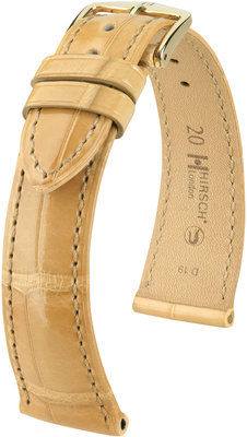 Correa de piel beige Hirsch London L 04307090-1 (Piel de aligátor) Hirsch selection