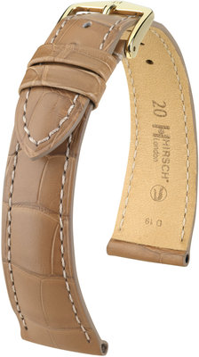 Correa de piel beige Hirsch London L 04307099-1 (Piel de aligátor) Hirsch Selection