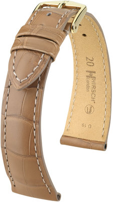 Correa de piel beige Hirsch London M 04307199-1 (Piel de aligátor) Hirsch selection