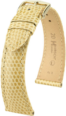 Correa de piel beige Hirsch London M 04366190-1 (Piel de lagarto) Hirsch Selection