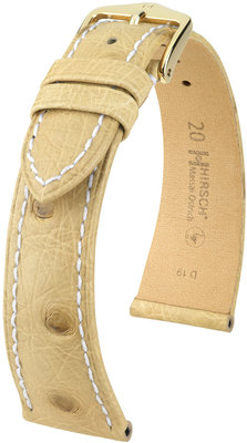 Correa de piel beige Hirsch Massai Ostrich L 04262091-1 (Piel de avestruz) Hirsch selection