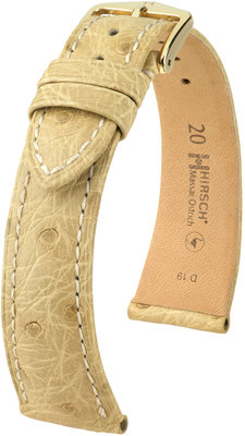 Correa de piel beige Hirsch Massai Ostrich L 04362090-1 (Piel de avestruz) Hirsch selection