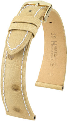 Correa de piel beige Hirsch Massai Ostrich L 04362091-1 (Piel de avestruz) Hirsch selection