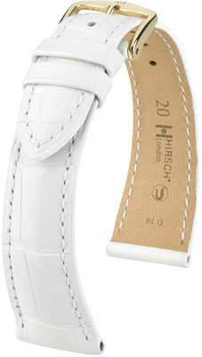 Correa de piel blanca Hirsch London M 04307109-1 (Piel de aligator) Hirsch selection