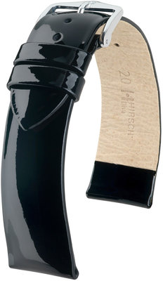 Correa de piel negra Hirsch Diva M 01536151-2 (Teletina)