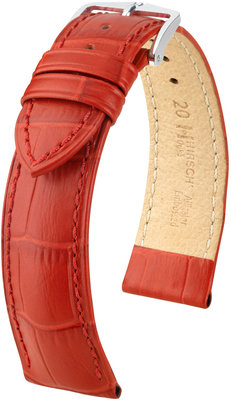 Correa de piel roja Hirsch Duke M 01028120-2 (Teletina)