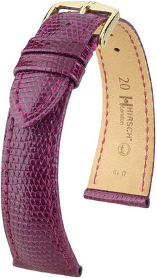 Correa de piel morada Hirsch London M 04366187-1 (Piel de lagarto) Hirsch selection