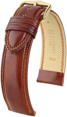 Correa de piel marrón Hirsch Ascot L 01575070-1 (Teletina)