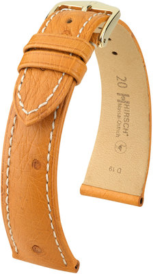 Correa de piel marrón Hirsch Massai Ostrich L 04362074-1 (Piel de avestruz) Hirsch selection