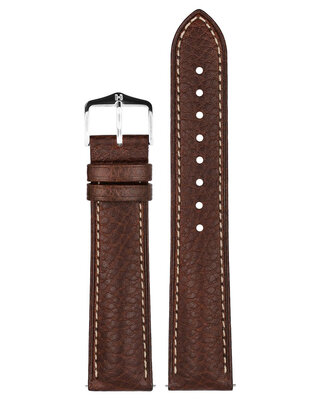 correa de cuero Hirsch Boston M 01302110-2, marrón, piel de becerro, longitud M, Quick Release