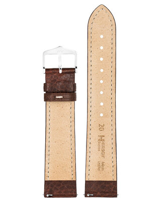 correa de cuero Hirsch Boston M 01302110-2, marrón, piel de becerro, longitud M, Quick Release