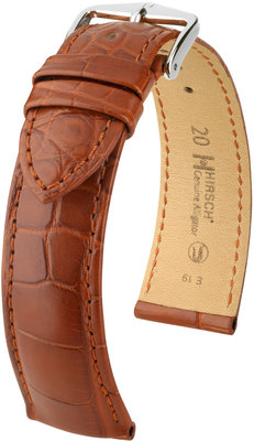 Correa de piel marrón Hirsch Genuine Alligator L 10220779-2 (Piel de cocodrilo)