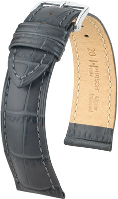 Correa de piel gris Hirsch Duke L 01028030-2 (Teletina)