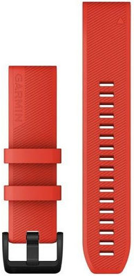 Correa Garmin QuickFit 22mm, silicona, roja, hebilla negra (Fenix 7/6/5, Epix 2, etc.)