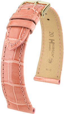 Correa de piel rosa claro Hirsch London M 04307123-1 (Piel de aligátor) Hirsch selection