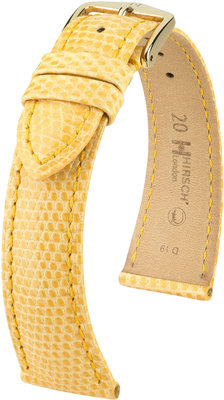 Correa de piel amarillo brillante Hirsch London M 04366173-1 (Piel de lagarto) Selección Hirsch