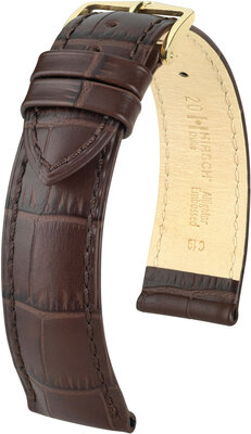 Correa de piel marrón oscuro Hirsch Duke L 01028010OE-1 (Teletina) Open End