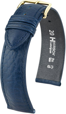 Correa de piel azul oscuro Hirsch Camelgrain L 01009080-1 (Teletina)