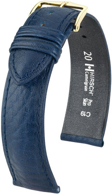Correa de piel azul oscuro Hirsch Camelgrain M 01009180-1 (Teletina)