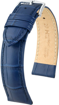 Correa de piel azul oscuro Hirsch Duke M 01028180-2 (Teletina)