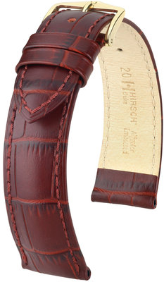 Correa de piel burdeos Hirsch Duke M 01028160-1 (Teletina)