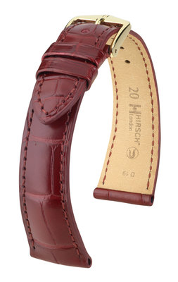 Correa de piel burdeos Hirsch London L 04307069-1 (Piel de aligátor) Hirsch selection