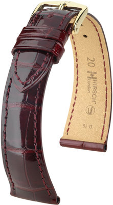 Correa de piel burdeos Hirsch London M 04307160-1 (Piel de aligátor) Hirsch selection