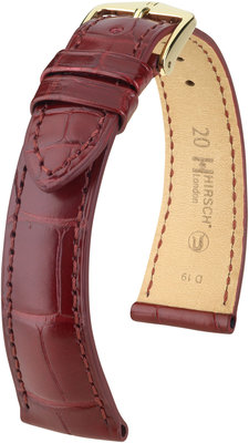 Correa de piel burdeos Hirsch London M 04307169-1 (Piel de aligátor) Hirsch Selection