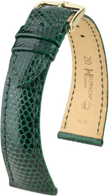 Correa de piel verde Hirsch London L 04366040-1 (Piel de lagarto) Hirsch selection
