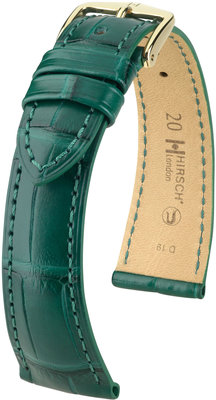 Correa de piel verde Hirsch London M 04307149-1 (Piel de aligator) Hirsch selection
