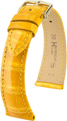 Correa de piel amarilla Hirsch London L 04307073-1 (Piel de aligátor) Hirsch selection